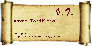 Vavra Tanázia névjegykártya
